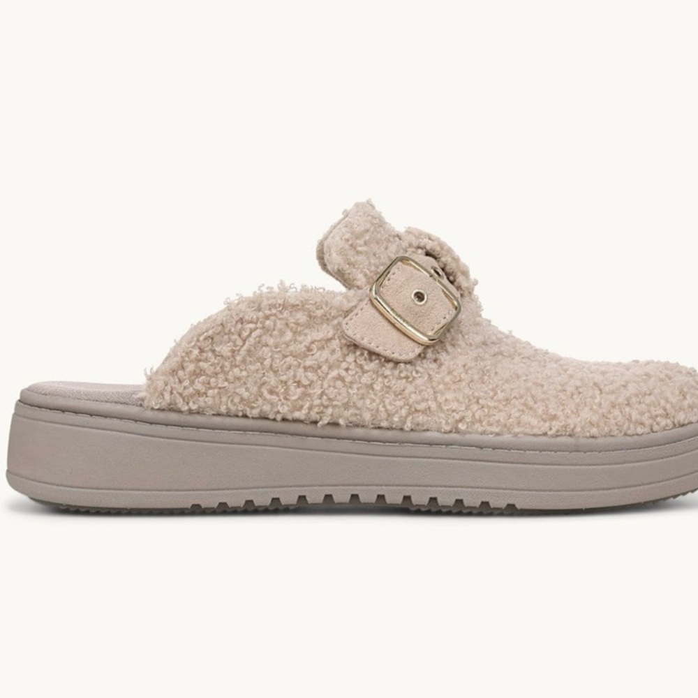 Life Stride Tan Fuzzy Mules - Picture 2 of 7